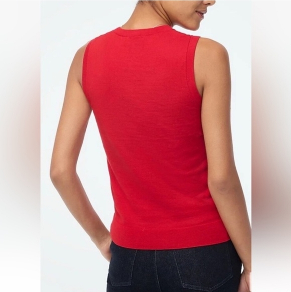 J Crew Factory Sweater Shell BO375 NWT Size M Red - Picture 2 of 8